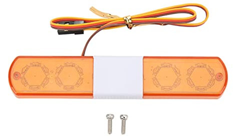 SUNGOOYUE RC LED Polizeilicht, Simulationsdesign 4 Modi RC Polizei Blitzlampe LED Alarmlicht für 1/8 1/10 RC Autos, 115mm(Gelb)