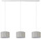 Paco Home Pendellampe Wohnzimmer Hängelampe Stoff Lampenschirm Modern Einfarbig Rund E27 Skandi Schlafzimmer 3 Flammig 1,5m Textilkabel