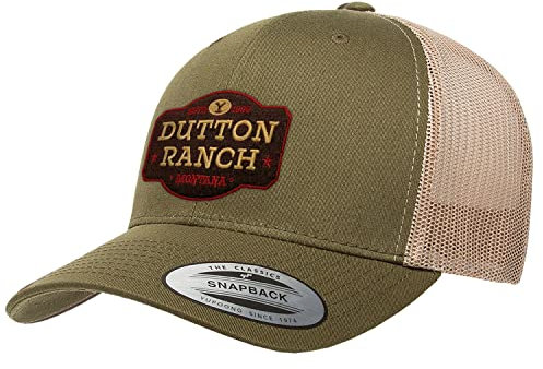 Yellowstone Offizielles Lizenzprodukt Dutton Ranch Premium Trucker Cap (Olive-Khaki), Einheitsgröße