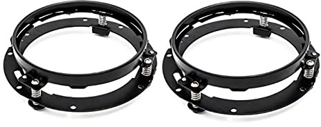 SHAILING P JingLi 1PC / 2PCS 7 Pouces LED Bague de Support de Montage de Phare Fit for LADA 4x4 Urban Niva Fit for Jeep Wrangler JK Apte à Suzuki Samurai P JingLi (Color : 2PCS Black)