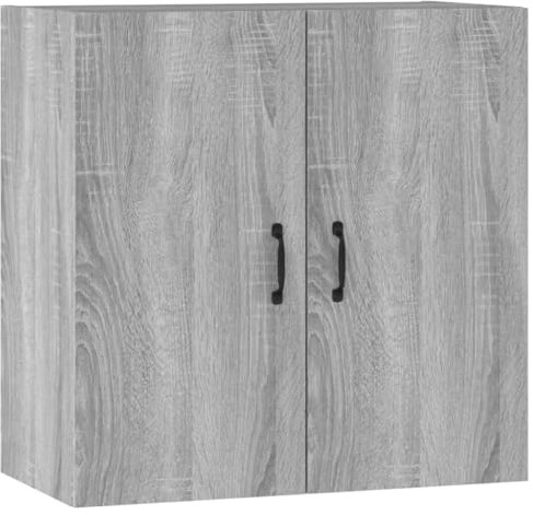 vidaXL Armario de Pared Mueble Aparador Almacenaje Colgante para TV Flotante Salón Casa Decoración Madera Contrachapada Gris Sonoma
