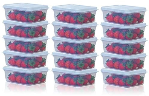 Checkmart [5 Pack Snap-On Airtight containers with Lids 1000ml (1 Litre) Food Storage Containers, Meal Prep containers with lids 5 Pack - Leak Proof Microwave Freezer Dishwasher Safe Reusable