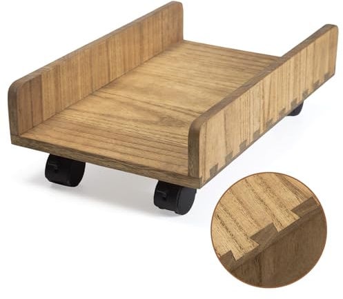 KIRIGEN Supporto regolabile in legno per CPU di computer, rimovibile, con rotelle, stabile e resistente, per case ATX, PC da gioco, facile da montare, supporto per PC
