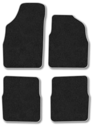 Fiat Panda (2004-2012) Carpet Car Mats | Grey Edge Trim Tailored Fit Floor Mats Full Coverage Protection Accessories Easy Clean Anti Slip Made in the UK