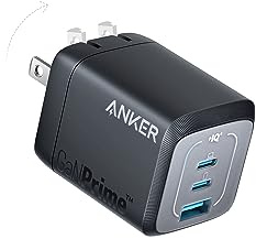 Anker Prime 67W USB C Charger, Anker GaN Wall Charger, 3-Port Compact Fast PPS Charger, For MacBook Pro/Air, Pixelbook, iPad Pro, iPhone 17/16/Pro, Galaxy S23/S22, Note20, Pixel, Apple Watch, and More