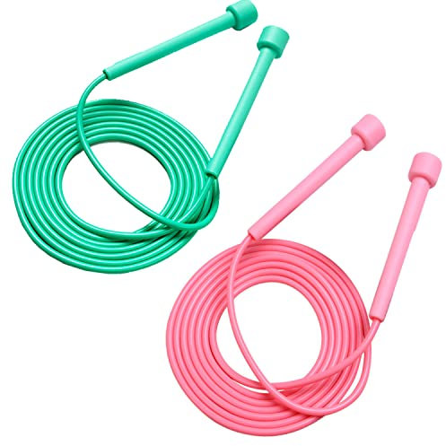 Skipping Rope - 2 Pack Jumping Rope Adjustable For Men Women Kids - Jump Rope For Exercise Fat burning Workout Home or Gym personal Training Rope
