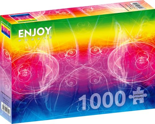 1000 Pieces Jigsaw Puzzle for Adults – Matte Finish, Soft Touch, Sturdy and Unique Pieces, Tight Fit, Vivid Colors, Missing Pieces Service – Abstract Rainbow Gradient Spectrum Hues – by ENJOY Puzzle