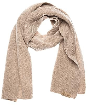 KNITAS Sciarpa lavorata a maglia in merino e cashmere per neonati e bambini, calda sciarpa invernale a maglia, per ragazzi e ragazze, comoda sciarpa super morbida di colore beige, dimensioni 110x18cm