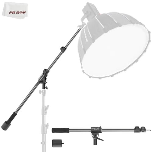 AMBITFUL Braccio in alluminio, 89 cm – 155 cm, braccio regolabile per fotografia, contrappeso 1,5 kg, vite da 1/4 per softbox, luce da studio, flash, ombrello, carico massimo 5 kg