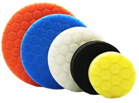 ZOKJSW 5 pcs Polierpad Polierschwämme Wachs Schwämme Auto Polierschwamm Polierpad Polieren Pad Schwamm Polierschaum Set für Exzenter Poliermaschine Schleifmaschine