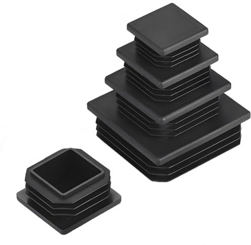 Navasen Lamellenstopfen 80 x 80 mm für Vierkantrohr, 10 Stück Vierkant Endkappen aus Kunststoff, Rohrstopfen zur Rohrabdeckung von Stahlrohr, Edelstahlrohr, Alurohr - Quadratstopfen, Schwarz