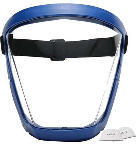 Neroyaner Gesichtsschutz Mit 2 Baumwollfiltern Antibeschlag Hochauflösende Sicherheits Gesichtsschutzmaske Mit Verstellbaren Trägern Vollgesichtsmaske Gegen Wind Sand Staub Wasser Typ 2