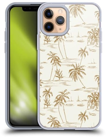 Head Case Designs Officially Licensed Anis Illustration Beach Beige Gold Mix Pattern Gel Case [Military Grade Protection] Compatible with Apple iPhone 11 Pro and Compatible with MagSafe
