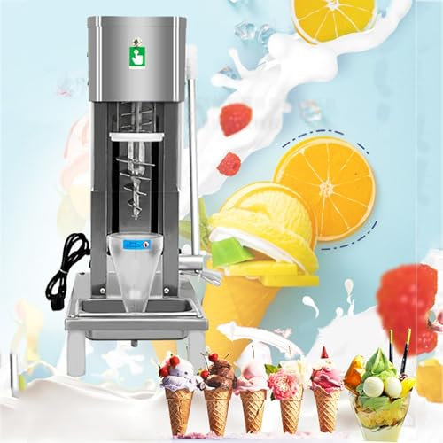 Licuadora Comercial Yogur Congelado,máquina Mezcladora Helado Con Eje Agitador Acero Inoxidable Y Tolva 980 Ml, Función Limpieza De Autoservicio Y Agitación Uniforme 360°,sabor Delicado,para Bar