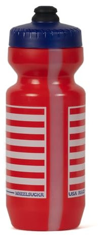 Wheelsuckr Purist 22 oz Water Bottle by Specialized Bikes | USA Made Red White & Blue Screen Print | MoFlo 2.0 Cap | Made in USA