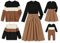 PATPAT Familien Outfit Set - Partnerlook Mutter Tochter Kleidung, Langarm T-Shirt & Mutter Kind Kleider Mama Tochter Kleidung für Herbst & Frühling/Herren, Khaki, Mädchen: 6-7 Jahre