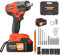 Cordless Impact Wrench Brushless 1/2 Inch Power Impact Gun, 3-in-1 Power Electric Wrench Max Torque 600N.m with 4 Socket Set, 21V Drill Set with 6.0Ah Battery & Fast Charger, Carry Box for Car Home