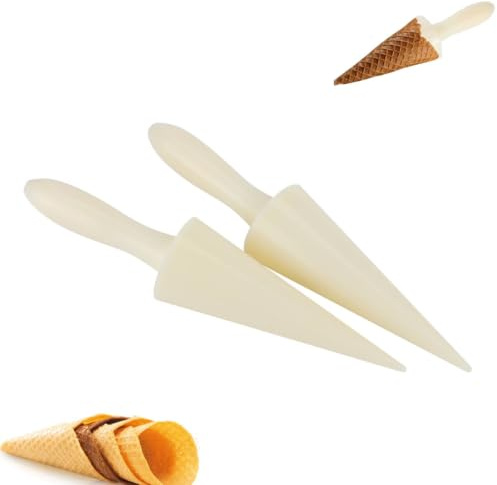 2 Stück Waffelkegel-Roller, konischer DIY-Eiscreme-Eistüte-Hersteller, Pizzelle-Maker, Mini-Waffelkegel-Hersteller, Pizzelle-Kegel-Roller für das Kochen und Backen in der Küche