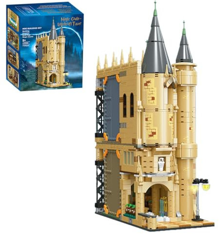 LIKLIKLINK Schloss Architektur Bausteine Modellbausatz für HP, 1287 Klemmbausteine Burgarchitektur Bausatz, Modell Castle Bauspiel, Building Konstruktionsspielzeug Kompatibel mit Zauberschule