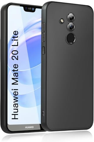 wsiiroon Handyhülle für Huawei Mate 20 Lite Hülle, Stoßfest Kratzfest, Anti-Fingerabdruck, Anti-Rutsch Fallschutz Schutzhülle, Anti-Öl, Unterstützt kabelloses Laden für Mate 20 Lite Case (Schwarz)