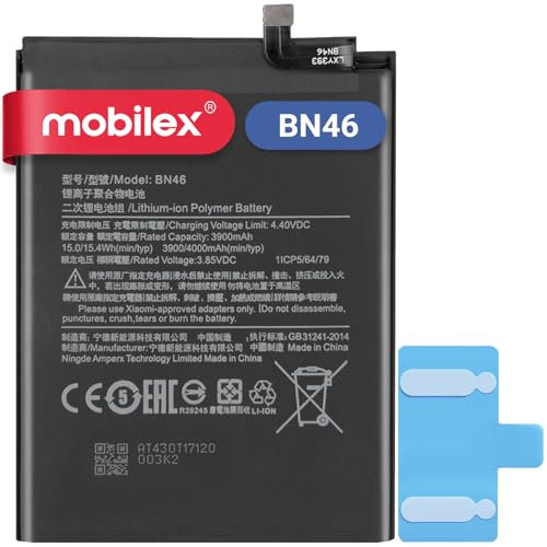 MOBILEX® Batterie BN46 pour Xiaomi Redmi 7 / Redmi Note 8 / 8T | Interne Remplacement | 3 900 mAh - OEM | Capacité d'origine