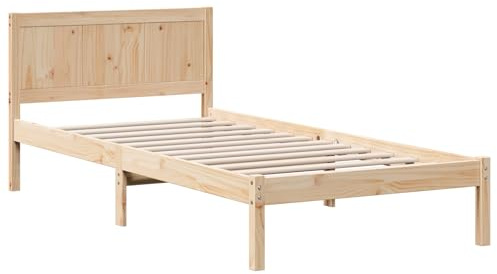 vidaXL Bettgestell Braun 80 x 200 cm Massivholz Kiefer, Moderner Holzrahmen, rechteckiges Design für Schlafzimmer, langlebige Möbel, Schlafbedarf für Moderne Häuser