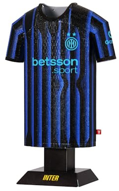 Inter Milan 25/26 Home Metal Football Shirt - Officially Licensed Miniature Alloy Replica Jersey Collectible Display Gift - Personalise Customisable Name & Number Decals