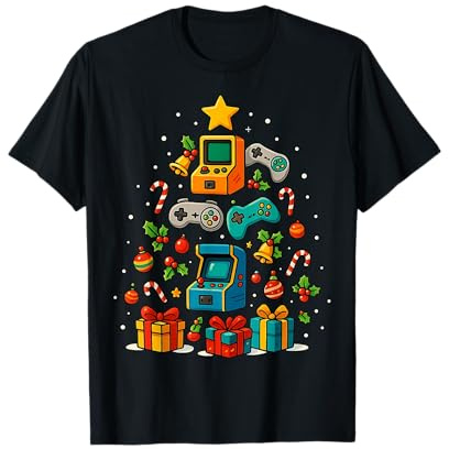 Arcade Games Machine à sous rétro Gaming Arbre de Noël T-Shirt