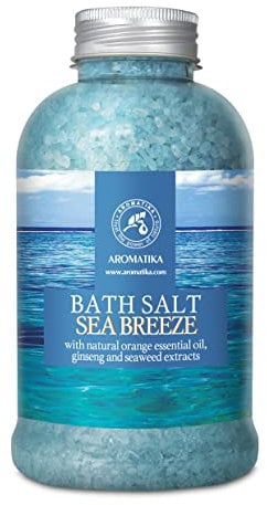Badesalz Meeresbrise 600g - Natürlichem Ätherischen Orangenöl Und Extrakten Aus Ginseng und Algen - für Guten Schlaf - Baden - Körperpflege - Wellness - Schönheit - Entspannung - Aromatherapie - Spa