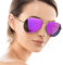 SODQW Sonnenbrille Damen Verspiegelt Polarisiert Mode Brille für Autofahren Angeln Metallrahmen mit UV400 Schutz