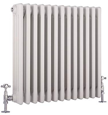 MILANO White Cast Iron Style Horizontal Four Column Radiator 600 x 605mm
