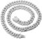 Halukakah Goldkette Herren Iced Out,Echt Weißgold Vergoldete 14mm Männer Choker Kette,Silber,Miami Kubanische Panzerkette,60cm,Geschenk für Mann