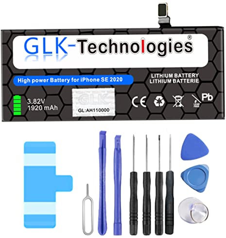 High Power Ersatzakku kompatibel mit iPhone SE 2016 | Original GLK-Technologies Battery |1624 mAh Akku | inkl. Werkzeug Set Kit Reparaturset NEU