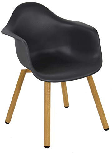 Lesli Living 4 Stück Stuhl Esszimmerstuhl Schalenstuhl Retro schwarz