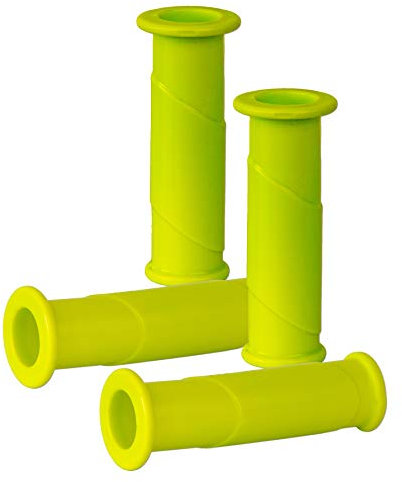 BigDean 4X Schubkarrengriffe 30mm - Schubkarren Universal Griffe - Rundrohre NEON GELB Ersatzgriffe Kunststoff Karrengriff Schiebkarren - 14cm Länge