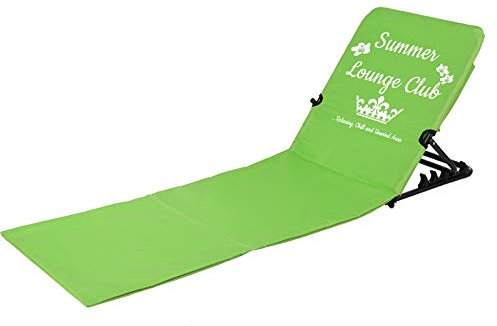 JEMIDI Strandmatte mit Rückenlehne faltbar - 47x145cm Matte mit Lehne - Strand Liege Liegematte Sonnenliege - leicht tragbar - Summer Lounge Design grün