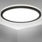 B.K.Licht - LED Deckenlampe mit indirektem Licht, ultraflach, neutralweiße Lichtfarbe, LED Panel, Deckenleuchte, Lampe, Wohnzimmerlampe, Schlafzimmerlampe, Küchenlampe, 42x2,9 cm, Schwarz