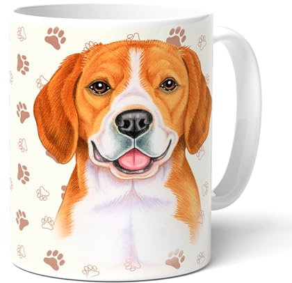 BEAGLE B (04) - Tasse mit Spruch, Kaffeetasse aus Keramik für Frauchen und Herrchen. Animal Crossing-Becher. Kaffeebecher mit Beagle Motiv.