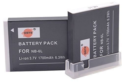 DSTE 2PCS NB-6L Li-Ion Battery Compatible with Canon PowerShot X500,SD3500,SD4000,SX275,SX510,SX600,SX610,SX710