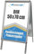 DisplayLager, Dänische Qualität - Kundenstopper Alu-Line Rondo inkl. 2 x APET für 2 Plakate (beidseitig) - Wetterfest Plakatständer Gehwegaufsteller Werbetafel (50 x 70 cm)