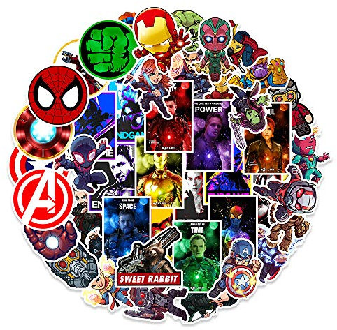 LYLSDSB 95 Stück Marvel Stickers Vinyl Avengers Film Aufkleber für Laptop Skateboard Computer Wasserflaschen Bumper Motorrad Gepäck,Cartoon Superhelden Wasserdicht Aufkleber für Kinder Erwachsene