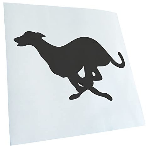 Kiwistar - Autoaufkleber - Dunkelgrau - 17x11cm Windhund - Heckscheibe Auto Aufkleber wetterfest für Kfz LKW Mofa Truck - Sticker außen selbstklebend Tuning Zubehör für Fenster Fahrzeug Scheibe