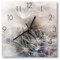 DEQORI Glasuhr | 30x30 cm | Motiv Detailaufnahme Pusteblume | ausgefallene leise Design Uhr aus Glas | Wanduhr für Wohnzimmer & Küche | Moderne Hingucker Uhr für die Wand