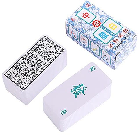 Cartes Mahjong 2023 - Jeu Traditionnel Chinois Portable avec 136 Cartes Imprimées