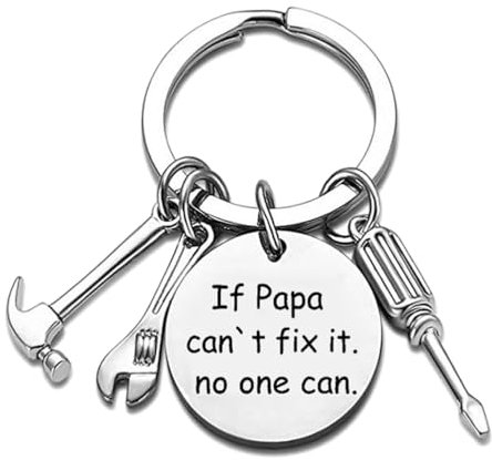 Cadeau de fête des pères Porte clé Papa, Acier Inoxydable Porte Clef, Porte-clés pour Papa Anniversaire, Porte-clés 4 en 1 Keychain Homme Amour Paternel Pendentif, Noël