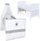 Generisch Baby Delux Babybett Komplett Set Kinderbett 60x120 cm umbaubar zum Juniorbett weiß 10-TLG Max Bettset Matratze Chiffonhimmel (Super Star)