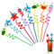 JJiaoLinin Colorful Curly Plastic Straws, 8 Pieces Reusable Drinking Straws Party Straws, Beach Pool Curly Straws, for Adults Kids Birthday Party Favors Decorations Pool Party Supplies