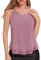 DRESSTELLS Pailletten Oberteil Damen Rosa Glitzer Top Spaghetti Ärmellos Shirt Metallic Blaues Glitzertop Frauen Party Sommer Outfit Sexy Vest Disco Tshirt Blush L