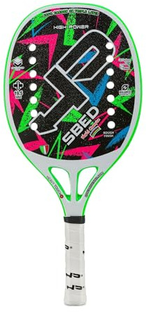 HP SBED, Raquette Beach Tennis Fibre de Carbone 3k - Surface de traitement Super Grip - Eva High Power - Légère et équilibrée - Profil 19.50 mm - Étui inclus