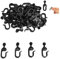 50-pcs Curtain Hooks for Mosquito Netting And Gazebo,Black Plastic Curtain Rings,Smooth Gliding Replace Gazebo Accessories Rail/track Hooks for Outdoor Hotel Tent Canopy Pergola Windproof Accessories